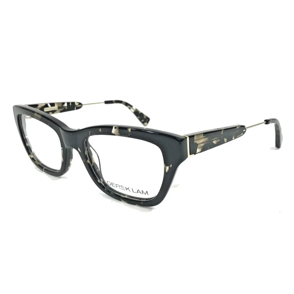 Derek Lam Eyeglasses Frames 261 BLKMB Black Tortoise Silver Thick Rim 50-19-140